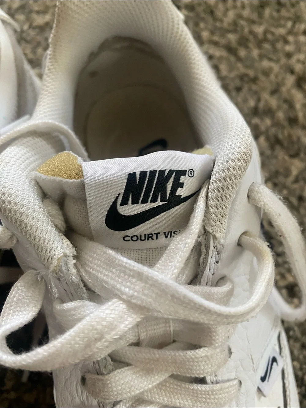 Nike White court visions with accents